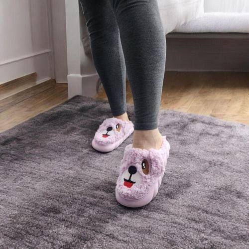 Kışlık Yumuşacık Kulaklı Köpek Figürlü Ev Terliği