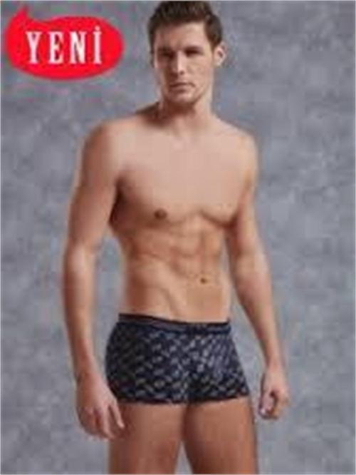 Yansımalar Desenli Likralı Model Erkek Boxer