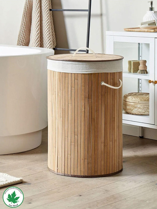 El Yapımı Bambu Yuvarlak Çamaşır Sepet, Hasır Kirli Sepeti