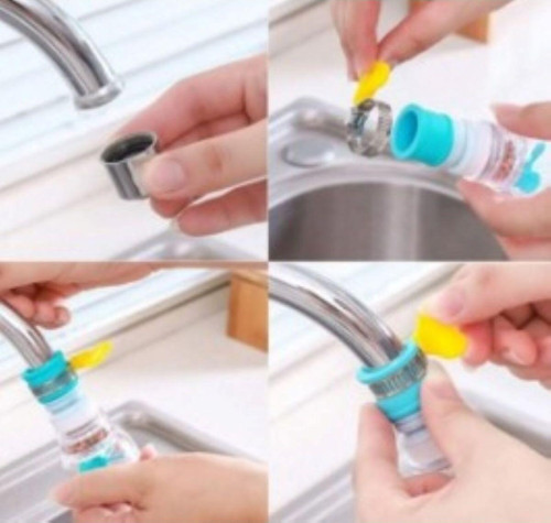 Su Tasarrufu Sağlayan Pervaneli Musluk Ucu Pratik Plastik Renkli Oynar Başlık 360 Derece 1 Adet