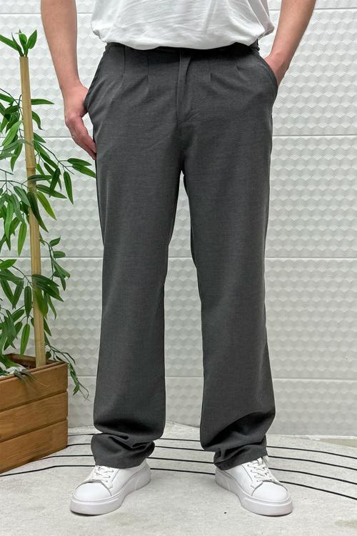 Erkek Gofre Keten Tiril Tiril Kumaş Baggy Pantolon