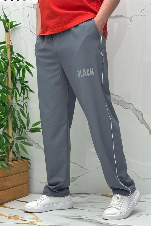 Erkek Yanları Biyeli Reflektör Baskılı Paraşüt Kumaş Baggy Pantolon