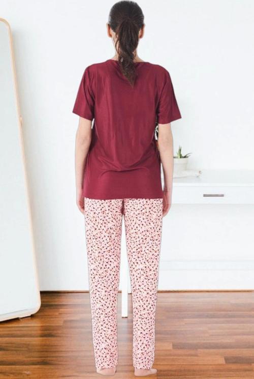 Kadın Marla Çicekli Kısa Kol Pijama Takımı