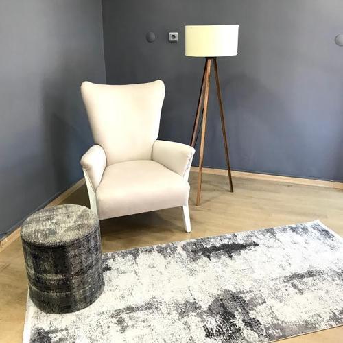Viscoo 1001 Kaymaz Taban Modern Makine Mavi Halı
