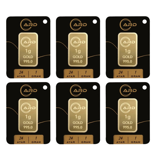 ARD 1 gr 24 Ayar Külçe Altın 6 Adet
