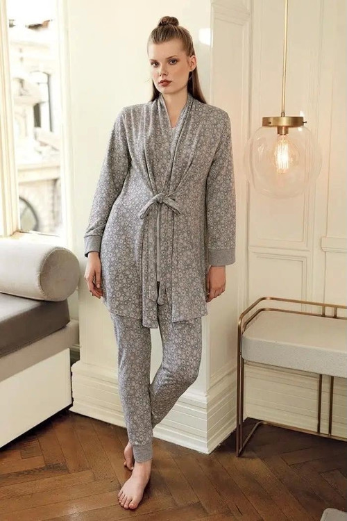 Kadın Sabahlıklı Pijama Takımı