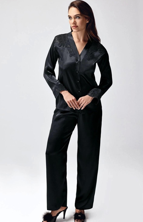 9950-PT Saten Dantel Detaylı Pijama Takımı