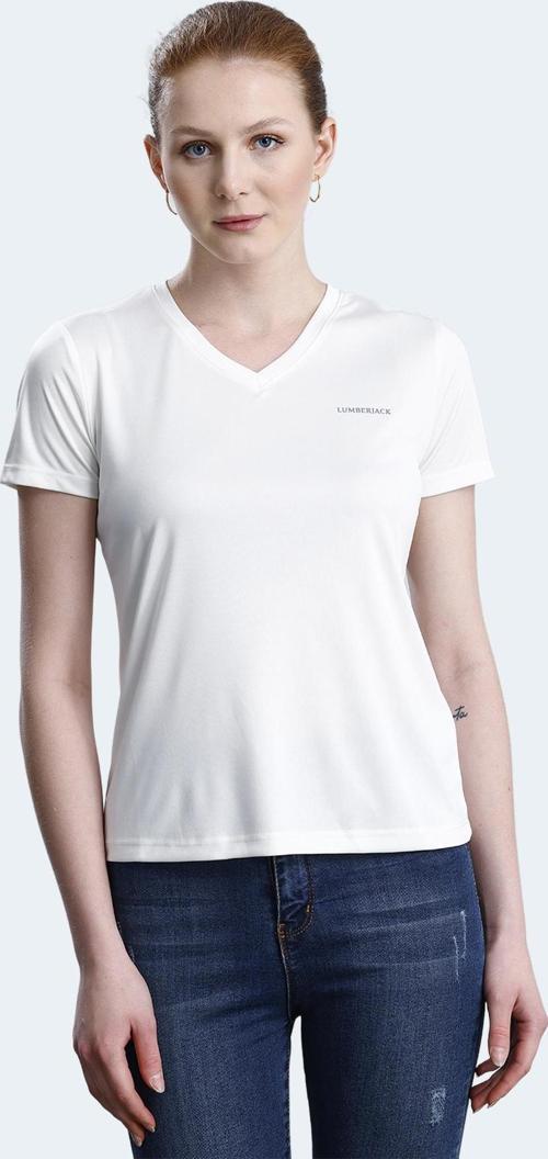 5M WB PES V NECK 11CT127 5FX Kadın Tişört Ekru