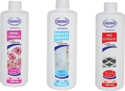 Temizlik Seti - Genel Temizlik + Yağ Çözücü + Banyo Wc 1000 Er Ml