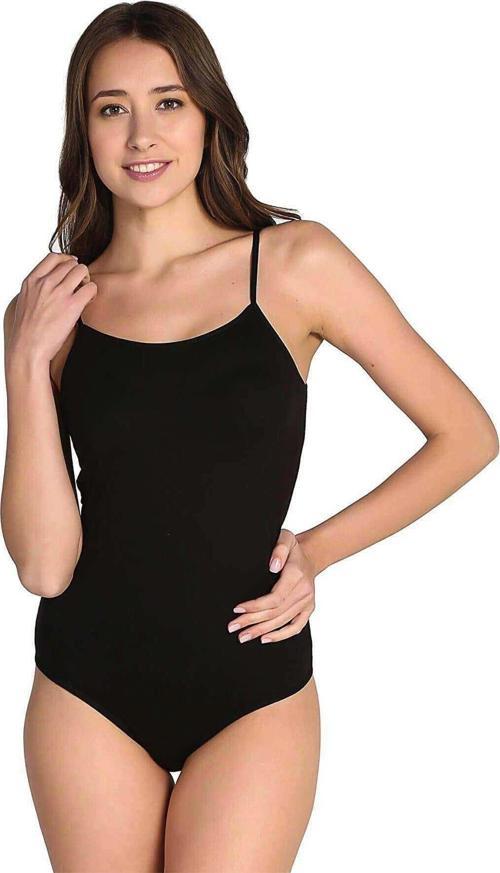 3 adet Tutku Kadın İp Askılı Siyah Çıtçıtlı Body 0148