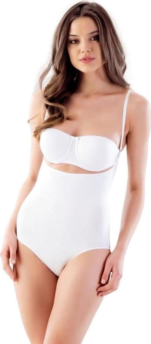 BEYAZ   Göğsü Açık Slip Boy Lazer Korse