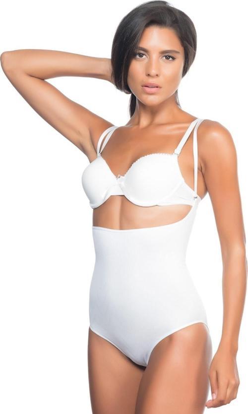 BEYAZ   Göğüsü Açık Desenli Body Korse