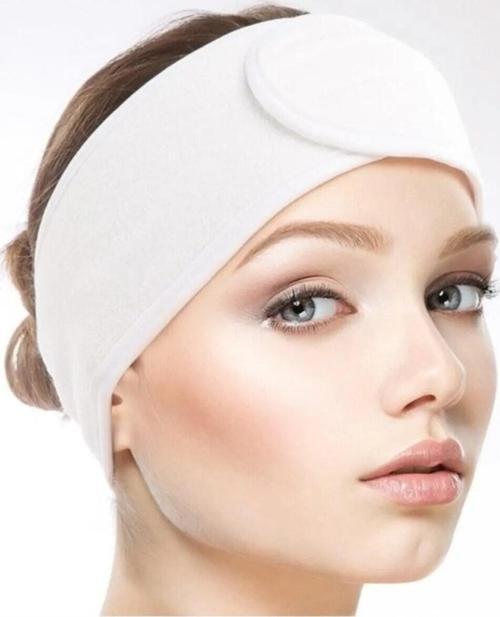 Yapışkanlı Beyaz Spa Spor Yoga Cilt Bakımı Havlu Saç Bandı Kafa Bandı