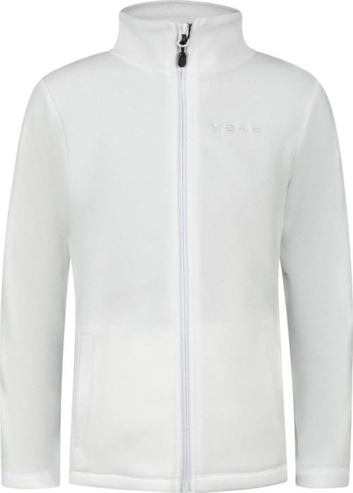 Crystal Çocuk Tam Fermuarlı İnce Polar Sweatshirt Beyaz
