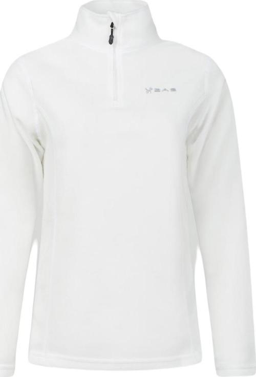 Potra Yarım Fermuarlı Çocuk Polar Sweatshirt Beyaz