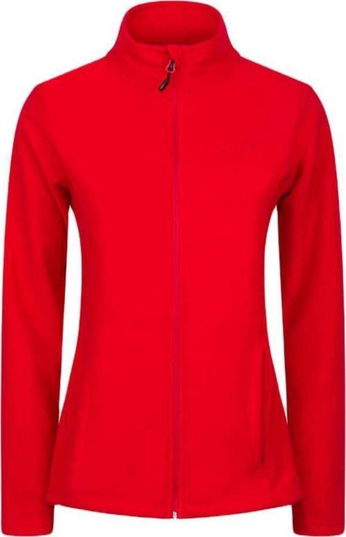 Peridot Tam Fermuarlı Kadın Polar Sweatshirt Kırmızı