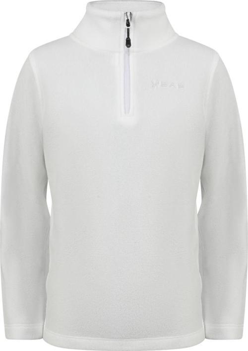 Clara Çocuk Yarım Fermuarlı İnce Polar Sweatshirt Beyaz