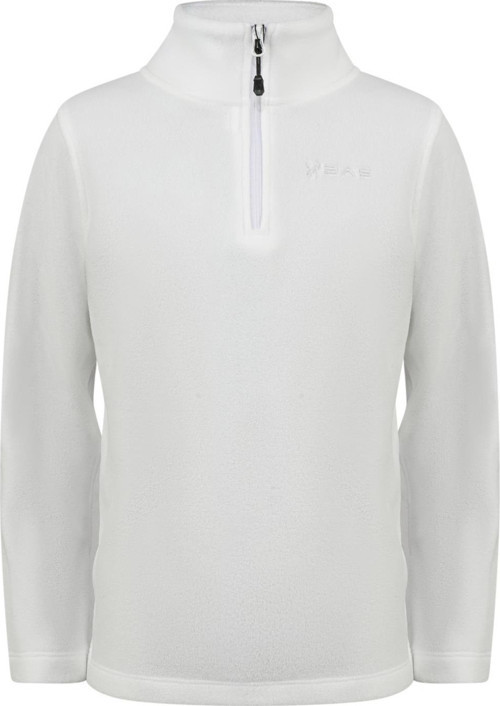 Clara Çocuk Yarım Fermuarlı İnce Polar Sweatshirt Beyaz