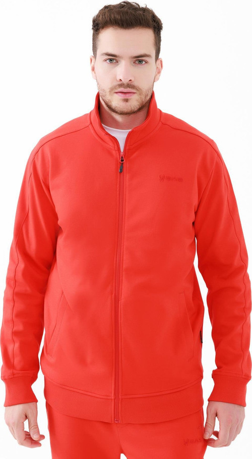 Oreste Erkek İnterlok Tam Fermuarlı Sweatshirt Kırmızı