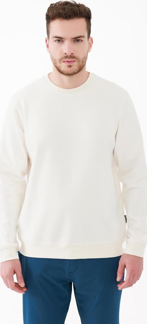 Orlando Erkek İnterlok Sıfır Yaka Sweatshirt Beyaz