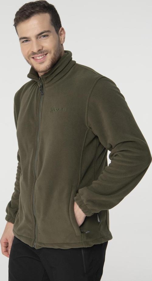 Peak Tam Fermuarlı Heavy Erkek Polar Sweatshirt Haki