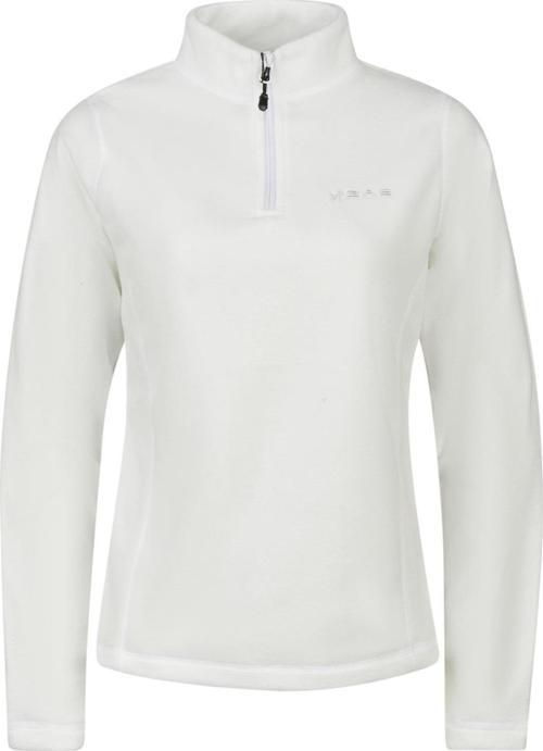 Camila Kadın Yarım Fermuarlı İnce Polar Sweatshirt Beyaz