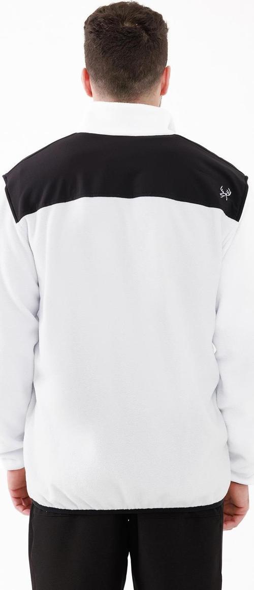 Cliff Erkek Parçalı İnce Polar Sweatshirt Beyaz