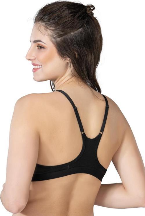 SİYAH    Cotton Önden Açmalı Sporcu Sütyen