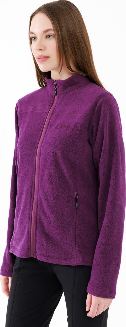 Cara Kadın Tam Fermuarlı İnce Polar Sweatshirt Mor