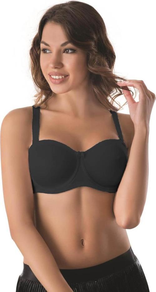 SİYAH   C Balenli Straplez Toparlayıcı Sütyen