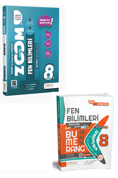 Günay Yayınları 8. Sınıf Zoom Fen Bilimleri + Bumerang Fen Bilimleri Seti