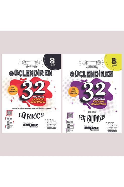 Ankara Yayıncılık Ankara Yayınları 8. Sınıf Türkçe + Fen Bilimleri 32 Haftalık Güçlendiren Kazanım Denemesi Seti