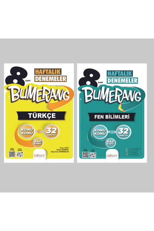 Günay Yayınları 8.Sınıf Bumerang Türkçe Ve Fen Bilimleri Deneme Seti Gün&Ay Yayınları