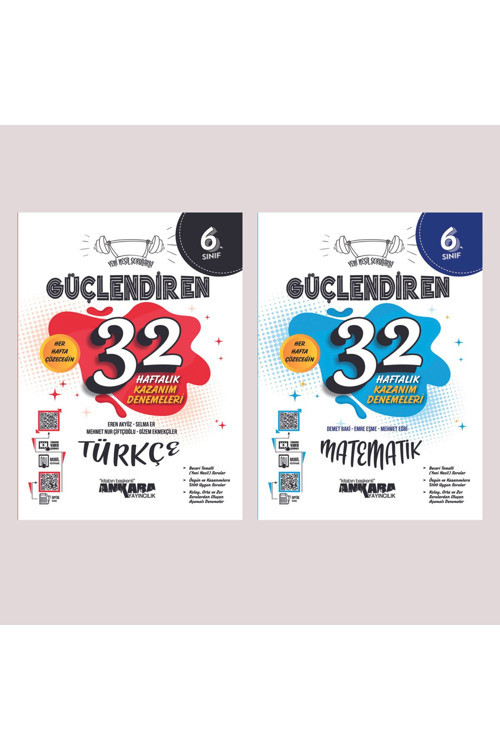 Ankara Yayıncılık Ankara Yayınları 6. Sınıf Türkçe + Matematik 32 Haftalık Güçlendiren Kazanım Denemesi Seti