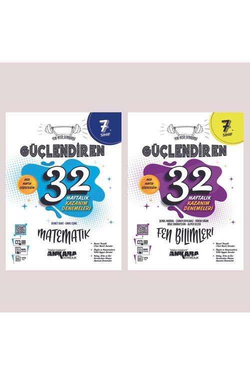 Ankara Yayıncılık Ankara Yayınları 7. Sınıf Matematik + Fen Bilimleri 32 Haftalık Güçlendiren Kazanım Denemesi Seti