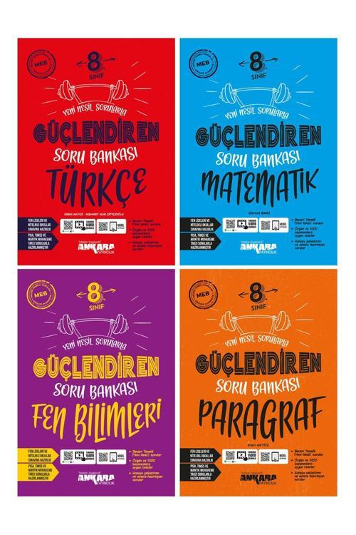 Ankara Yayıncılık 8. Sınıf Lgs Türkçe Matematik Fen Bilimleri Paragraf Güçlendiren Soru Bankası Seti