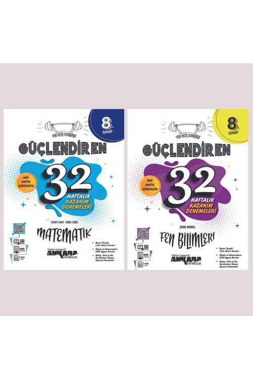 Ankara Yayıncılık 8. Sınıf Matematik + Fen Bilimleri 32 Haftalık Güçlendiren Kazanım Denemesi Seti Şenol Nardal
