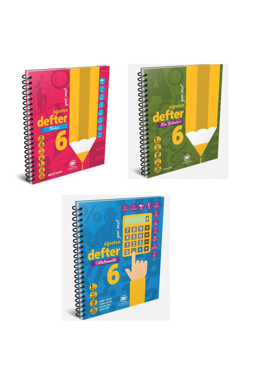 Çanta Yayınları 6.Sınıf Öğreten Defter Türkçe + Matematik + Fen Bilimleri