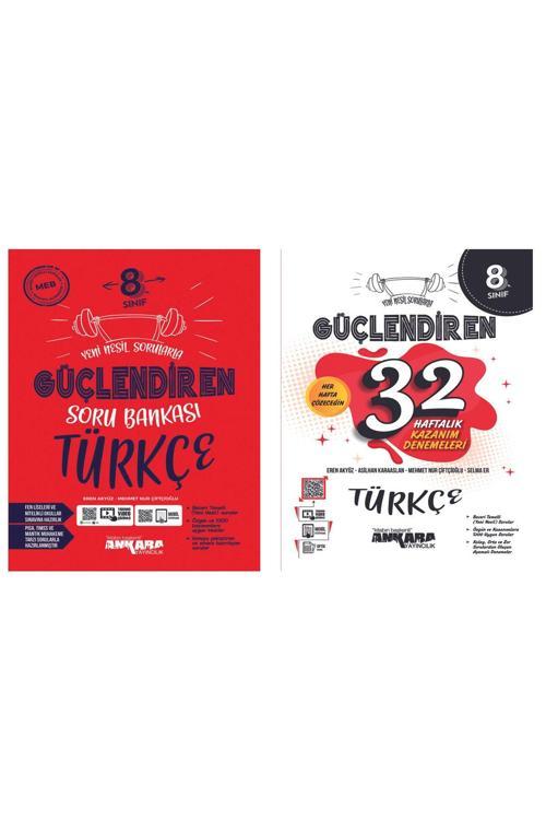Ankara Yayıncılık 8. Sınıf Türkçe Güçlendiren Soru Bankası + 32 Haftalık Güçlendiren Kazanım Denemesi Komisyon