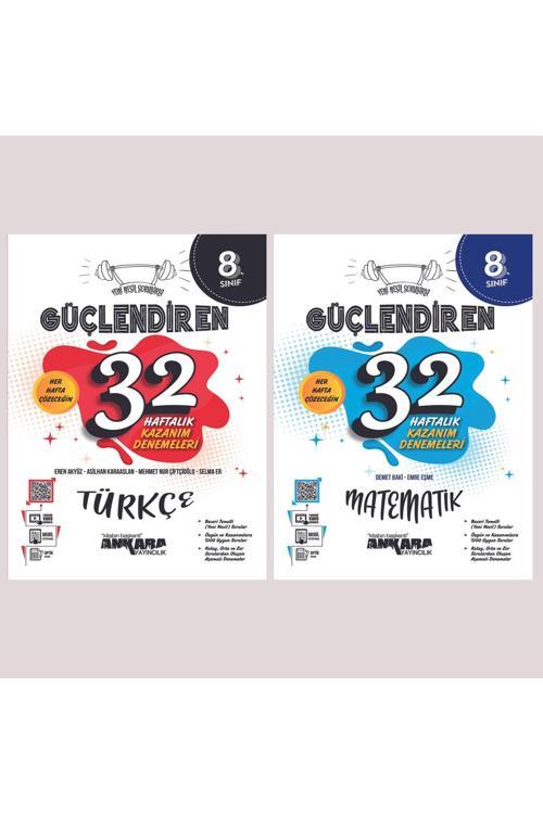 Ankara Yayıncılık 8. Sınıf Türkçe + Matematik 32 Haftalık Güçlendiren Kazanım Denemesi Seti