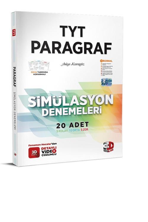 3D Yayınları Tyt Paragraf Simülasyon Denemesi - 20 Deneme