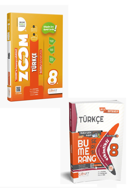 Günay Yayınları 8. Sınıf Zoom Türkçe + Bumerang Türkçe Seti