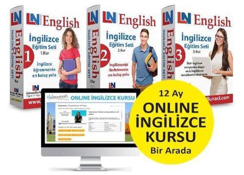 LN İngilizce Eğitim Setleri 3 Kur Bir Arada + 12 Ay Online İngilizce Kursu