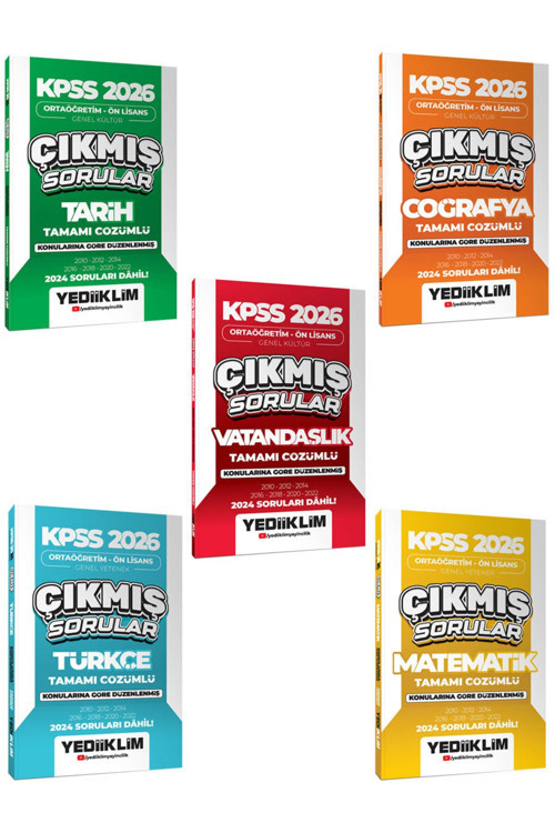 Kpss 2026 Ortaöğretim Ön Lisans Konularına Göre Düzenlenmiş Tamamı Çözümlü Çıkmış Sorular Seti 5 Ki