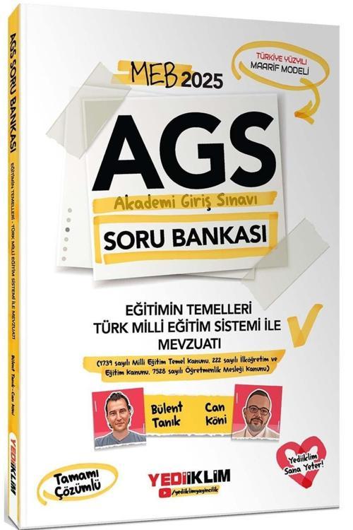 2025 Meb Ags Eğitimin Temelleri Türk Milli Eğitim Sistemi İle Mevzuatı Tamamı Çözümlü Soru Bankası