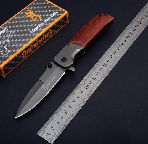 Kişiye Özel Browning  Ahşap Kabzeli Kamp Çakı 22cm