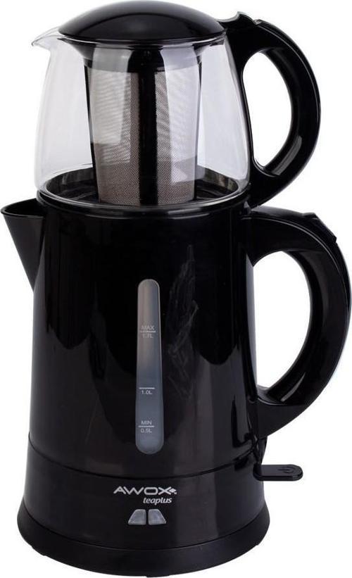 Teaplus Elektrikli Cam Demlikli Çay Makinesi Siyah