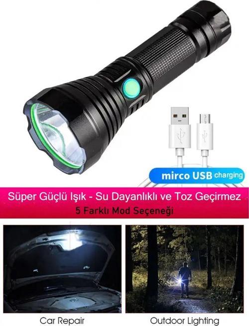 40 Led Yüksek Güç Aydınlatma Yürüyüş Projektör Şarj Edilebilir Kamp El Feneri Uzun Menzil Avcılık