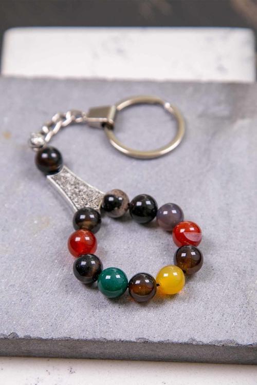 10 MM Siyah Akik Taşı Anahtarlık