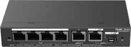 Ruıjıe 4Port Rg-Es206Gs-P Gıgabıt 1-Uplınk 1-Sfp 54W Full Poe Cloud Yonetılebılır Desktop Swıtch
